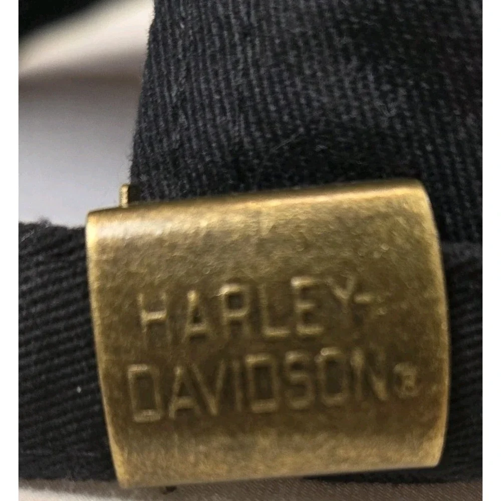 Harley-Davidson Motorcycle Block Letter Cap Hat‎ Men's Black Orange Embroidered